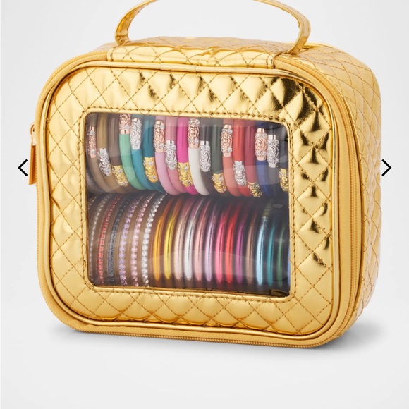 Neiman Marcus Exclusive Gold Travel Case and All Weather Bangle Bracelet Bundle - Picture 2 of 4